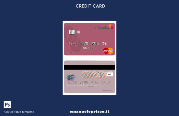 modello di carta mastercard Pakistan Al Baraka Bank in stile verificato